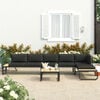 vidaXL 4 Piece Garden Corner Sofa Set with Cushions Aluminium and WPC