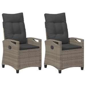 vidaXL Garden Chair 2 pcs Grey and Dark Grey 56 x 60 x 112 cm