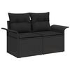 vidaXL Garden Sofa Set with Cushion 10 pcs Black Poly Rattan