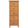 vidaXL Tall Chest of Drawers 45x32x110 cm Solid Oak Wood
