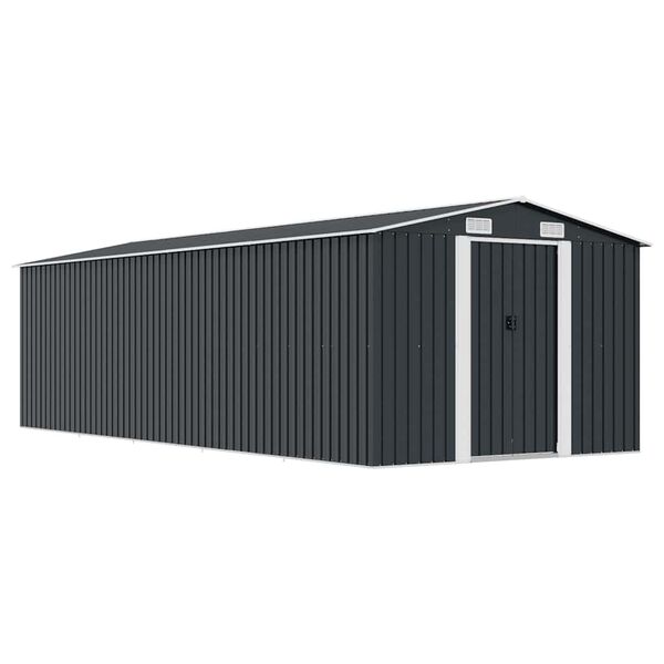 vidaXL Garden Shed 257x580x181 cm Metal Anthracite