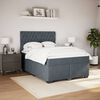 vidaXL Box Spring Bed with Mattress Dark Grey Double Velvet