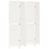 vidaXL Room Divider&nbsp;4 Panels White Solid Wood Paulownia