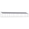 vidaXL Dog Cage with Roof and Door Grey 12x2x2 m Galvanised Steel