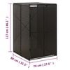 vidaXL Single Wheelie Bin Shed Black 70x80x117 cm Poly Rattan