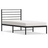 vidaXL Metal Bed Frame without Mattress with Headboard Black 107x203cm