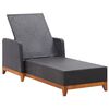 vidaXL Sun Lounger Poly Rattan and Solid Acacia Wood Black