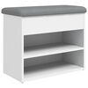 vidaXL Shoe Bench White 62x32x50 cm Engineered Wood