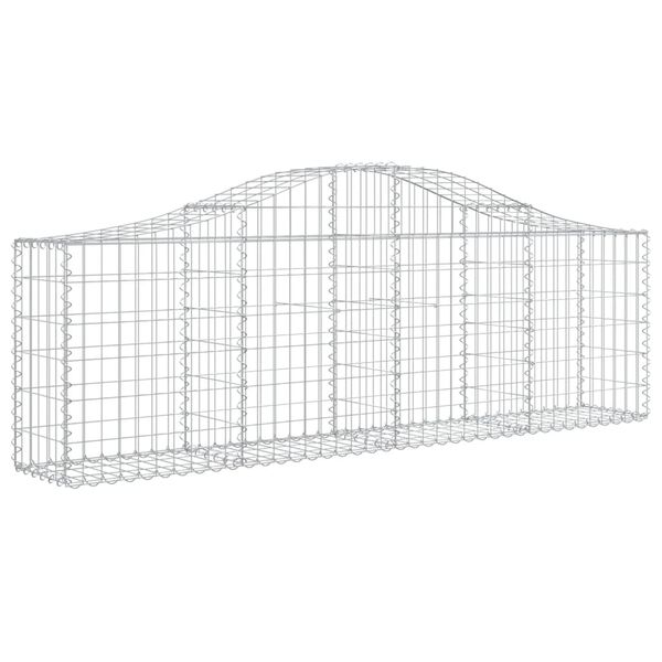 vidaXL Arched Gabion Baskets 4 pcs 200x30x60/80 cm Galvanised Iron