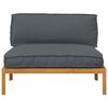vidaXL Sofa Set Plain Anthracite 120 x 92 x 69 cm Solid Acacia Wood