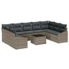 vidaXL Garden Sofa Set 9 pcs Light Grey Poly Rattan
