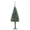 vidaXL Slim Pre-lit Christmas Tree with Ball Set Green 210 cm