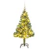 vidaXL Artificial Christmas Tree 150 LEDs&Ball Set&Flocked Snow 150 cm