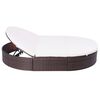 vidaXL Outdoor Lounge Bed with Cushion Poly Rattan Brown