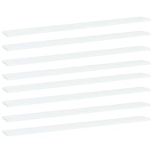vidaXL Bookshelf Boards 8 pcs White 100x10x1,5 cm Engineered Wood