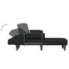 vidaXL L-shaped Sofa Bed Black 260x140x70 cm Fabric