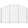 vidaXL Arched Gabion Basket 150x30x80/100 cm Galvanised Iron