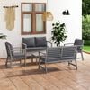 vidaXL 5 Piece Garden Lounge Set with Cushion Solid Acacia Wood Grey