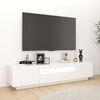vidaXL TV Cabinet with LED Lights High Gloss White 180x35x40 cm