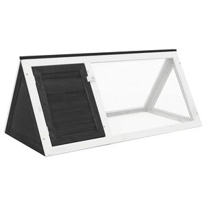 vidaXL Animal Cage | Grey and White | Fir Wood, Plywood, Iron Wire | Medium