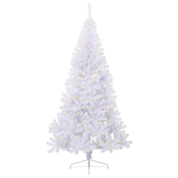 vidaXL Artificial Christmas Tree with Stand White 240 cm PVC and Steel