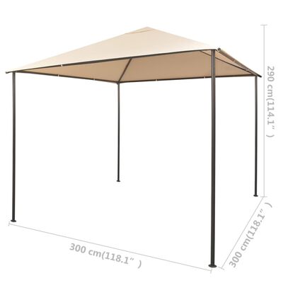 vidaXL Gazebo Pavilion Tent Canopy 3x3 m Steel Beige
