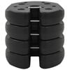 vidaXL Gazebo Weight Plates 4 pcs Black 220x50 mm Concrete