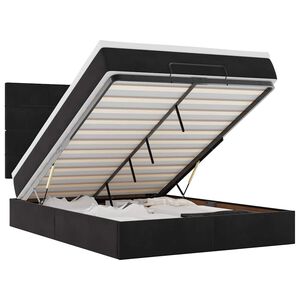 vidaXL Ottoman Bed with Mattresses Black Double Velvet