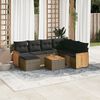 vidaXL 8 Piece Garden Sofa Set with Cushions Grey Poly Rattan