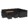 vidaXL Garden Sofa Set 13 pcs 12-Seater Black