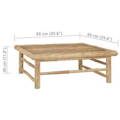vidaXL Garden Table 65x65x30 cm Bamboo