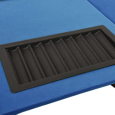 vidaXL 10-Player Poker Table with Chip Tray Blue 160x80x75 cm