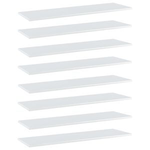 vidaXL Bookshelf Boards 8 pcs High Gloss White 100x30x1,5 cm Engineered Wood