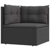 vidaXL 6 Piece Garden Lounge Set with Cushions Black Poly Rattan
