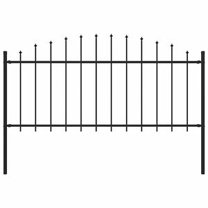 vidaXL Garden Fence Woerden with Spear Top Steel 170x150 cm Black