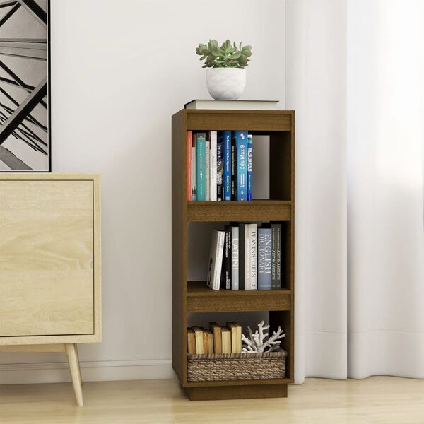 vidaXL Book Cabinet/Room Divider Honey Brown Solid Pinewood