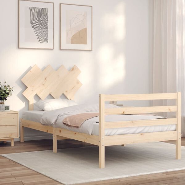 vidaXL Bed Frame without Mattress Single Solid Wood