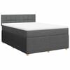 vidaXL Box Spring Bed with Mattress Dark Grey Queen Fabric