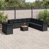 vidaXL 12 Piece Garden Sofa Set with Cushions Black Poly Rattan