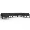 vidaXL 10 Piece Garden Lounge Set with Cushions Aluminium Anthracite