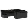 vidaXL 11 Piece Garden Sofa Set with Cushions Black Poly Rattan