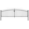vidaXL Double Door Fence Gate with Spear Top 400x200 cm