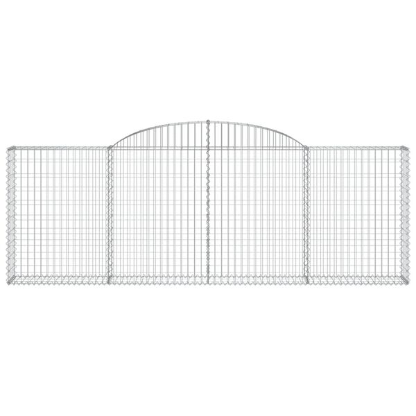 vidaXL Arched Gabion Baskets 11 pcs 300x30x100/120 cm Galvanised Iron