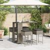 vidaXL 5 Piece Garden Bar Set with Cushions Grey Poly Rattan