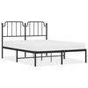 vidaXL Metal Bed Frame without Mattress with Headboard Black 135x190cm