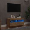 vidaXL TV Cabinet with LED Lights Sonoma Oak 80x35x40 cm