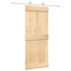 vidaXL Sliding Door Natural and White 85 x 210 cm Solid Pine Wood