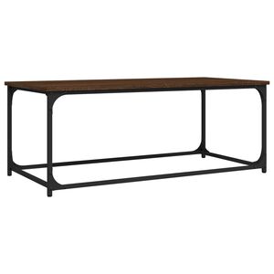 vidaXL Coffee Table Brown Oak 102x50x40 cm Engineered Wood and Iron
