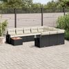 vidaXL 11 Piece Garden Sofa Set with Cushions Black Poly Rattan
