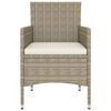 vidaXL 5 Piece Garden Dining Set Poly Rattan and Tempered Glass Beige